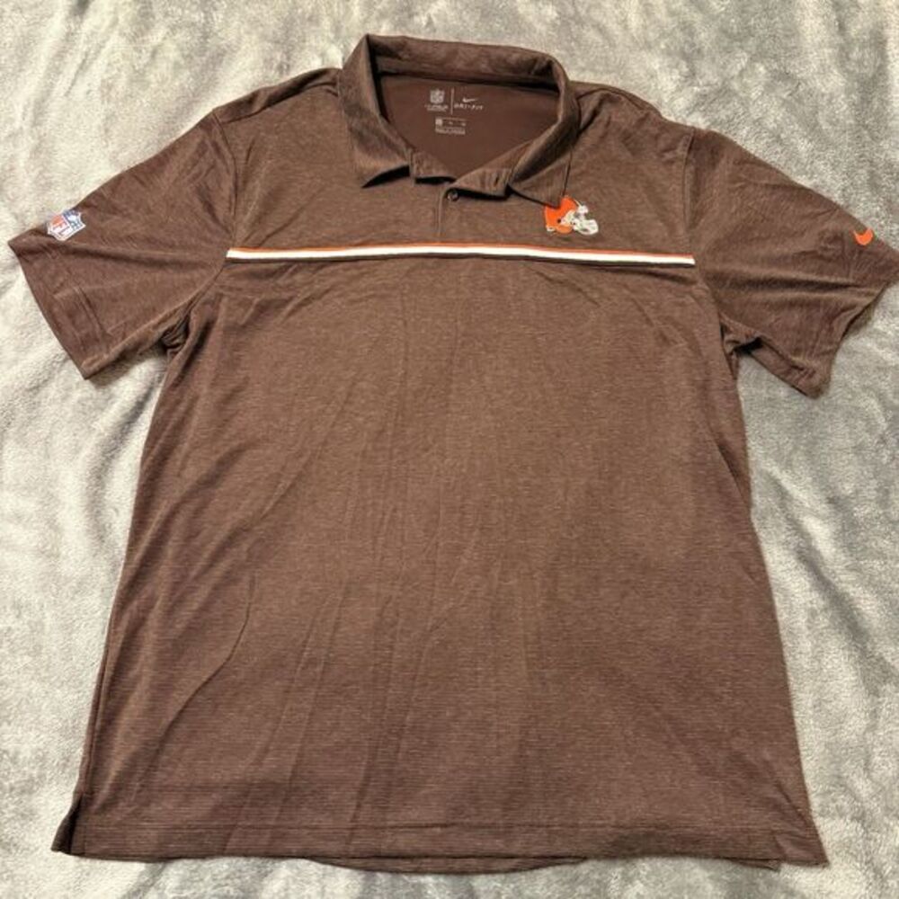 Cleveland Browns Shirt‎ Mens XL Nike Polo Dri-Fit Performance NFL On Field